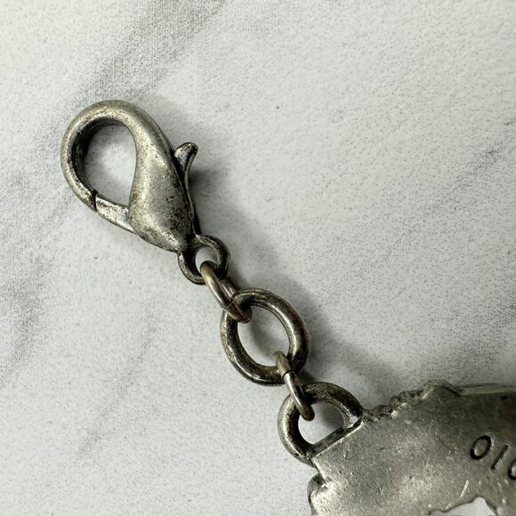 Chico's 2010 Rhinestone Heart Silver Tone Clasp On Charm ✨ - Picture 8 of 8